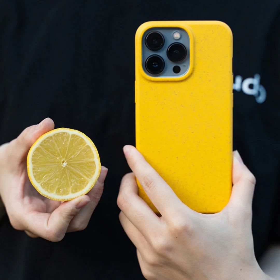 Yellow Compostable IPhone Case (with strap)