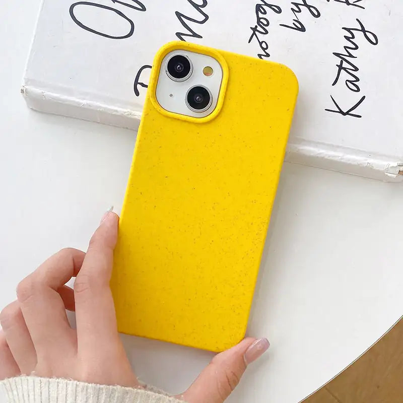 Yellow Compostable IPhone Case (with strap)