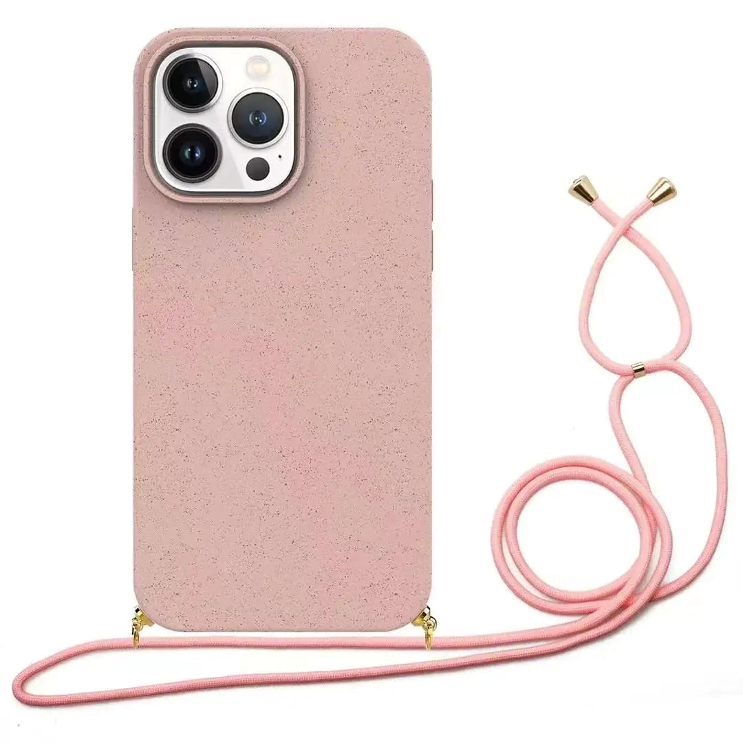 Pink Compostable IPhone Case (with strap)